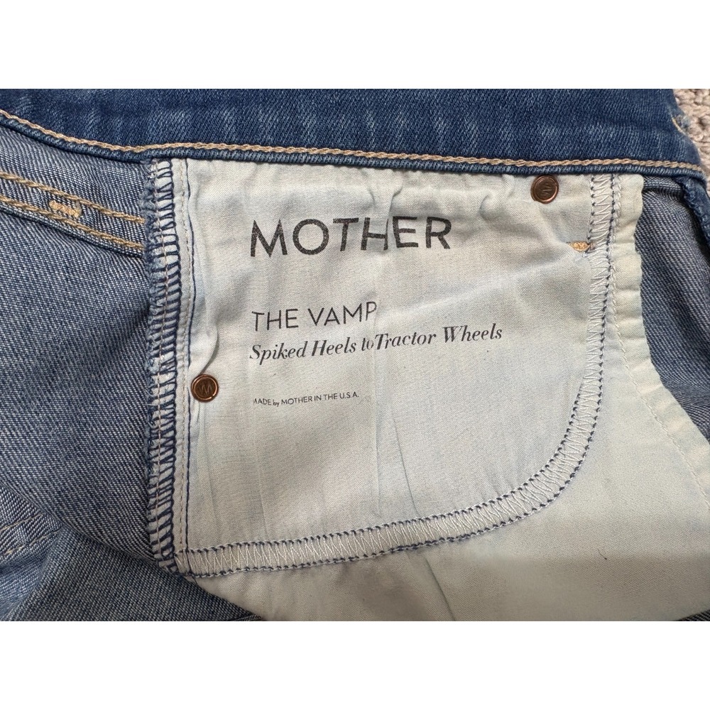 MOTHER Jeans Vamp Spiked Heels to Tractor Wheels Stretch Womens 28 (30 x 26.75) - Picture 11 of 16